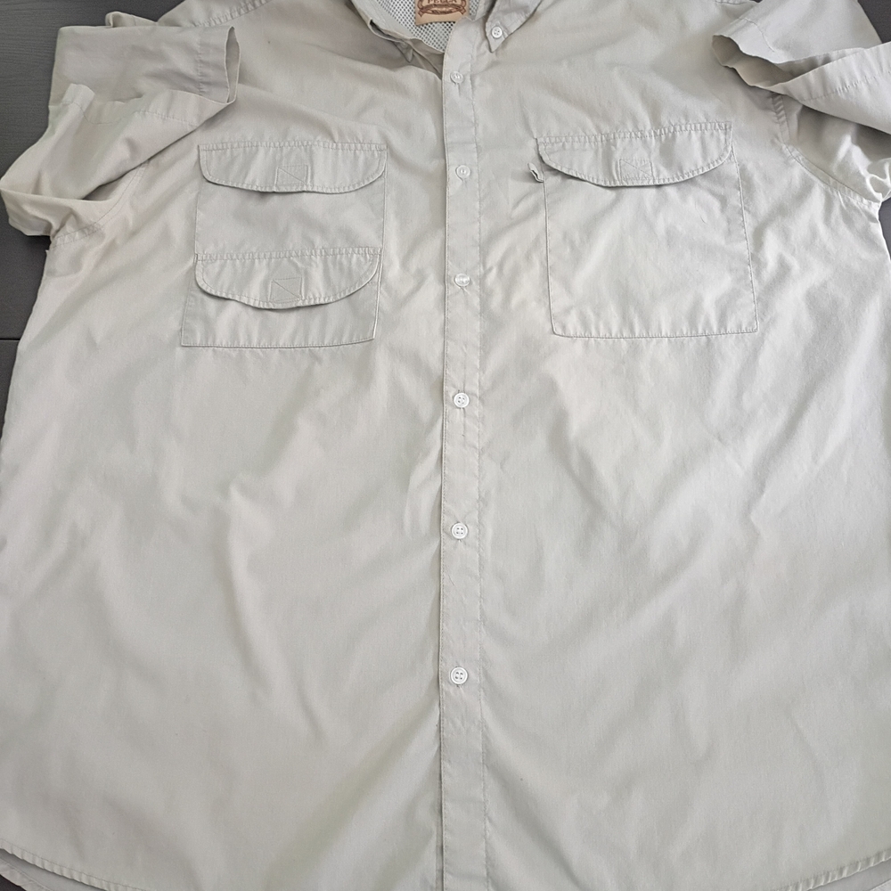 Pella Men's Light Beige Casual Button-Down Shirt 50" Chest